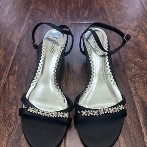 Camille La Vie Elegant Black Heels with Sparkling Accents